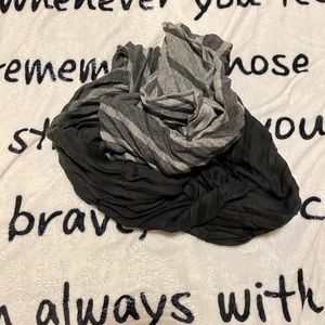 Ombré colored with black and grey infinity scarf